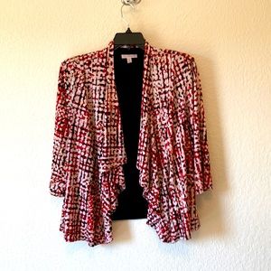 Free hanging business jacket in red and black